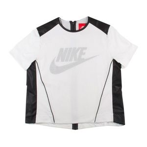 NWT Nike Womens WOMENS NSW Perforated Faux Leather White/Black 749130-100 SMALL